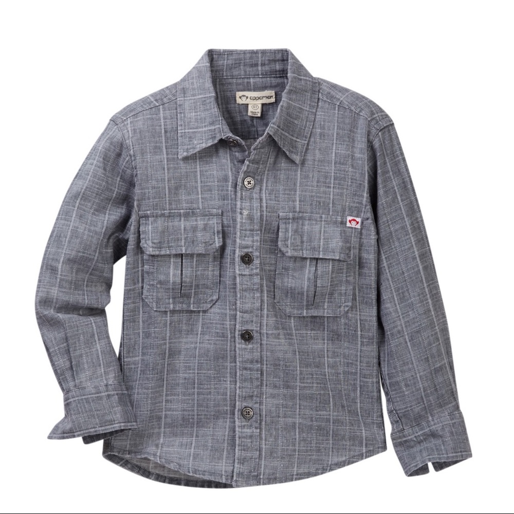 NWT Appaman Boys Mason Slate Plaid Woven Shirt